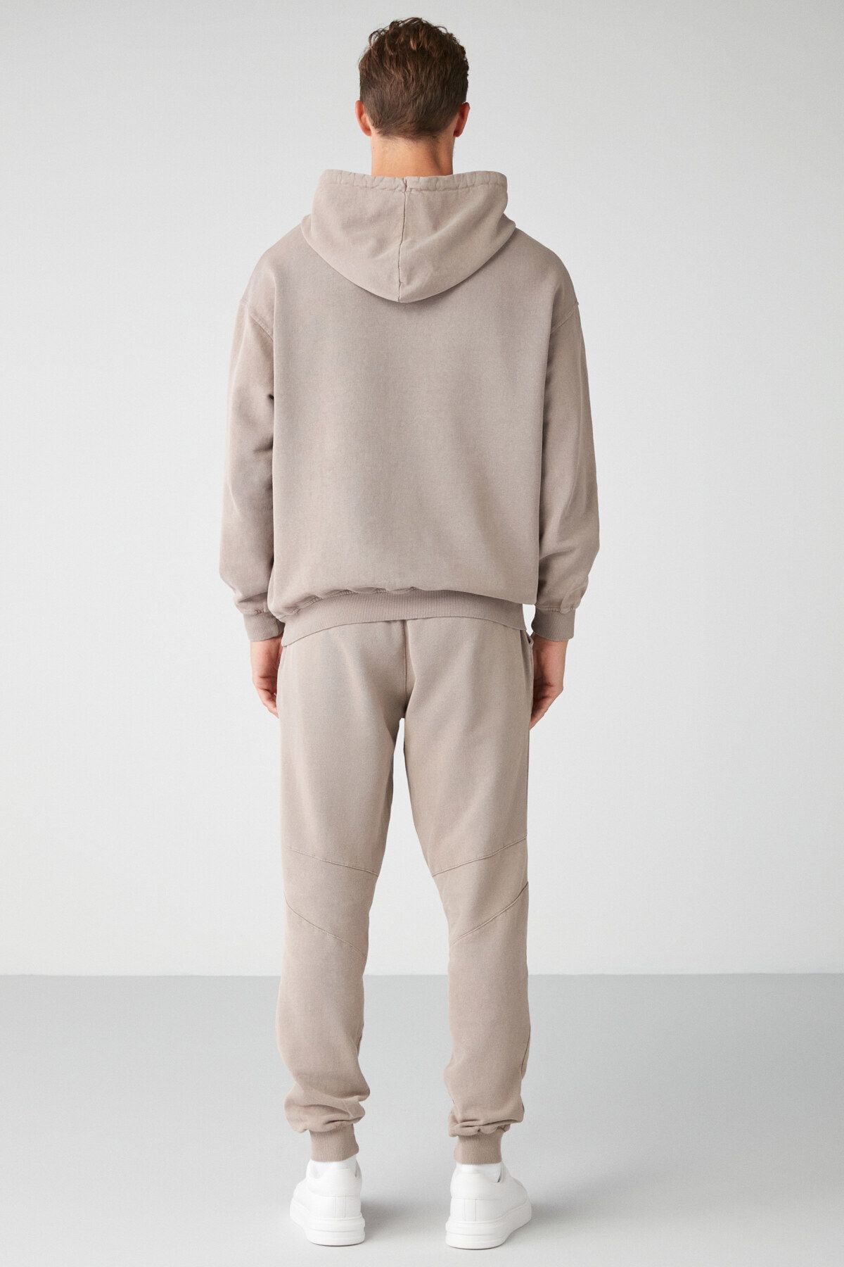 GRIMELANGE-Felıx Men's Regular Fit Faded Effect Embroidered Sweatpants with Flexible Fabric 4