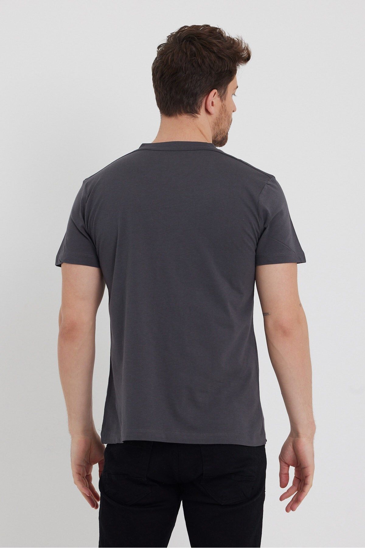 COMBİNE MİCHAİL-Tricou cu mânecă scurtă din bumbac, slim fit, afumat 4