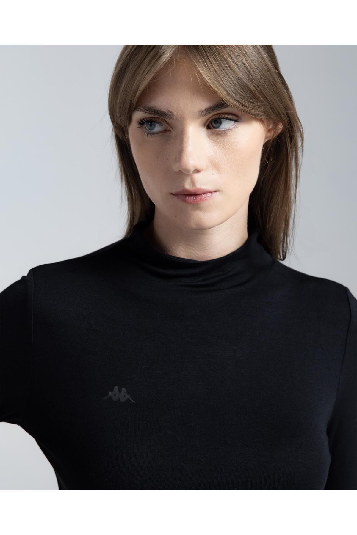 Kappa Egata Women s Black Slim Fit T Shirt Trendyol