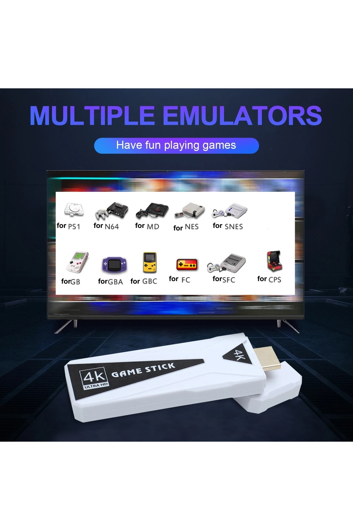 M10 HDMI 4K Kablosuz TV Stick 10000+Oyun Android Retro Oyun Konsolu 3