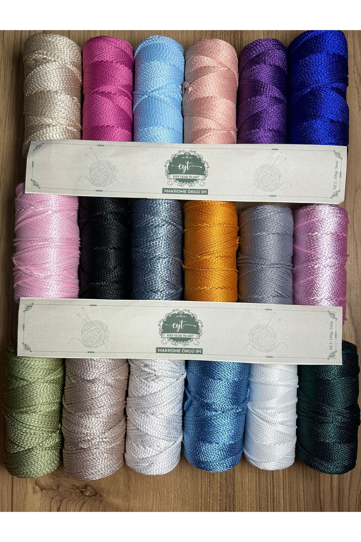 Polyester Makrome Ip (3 Mm - 100 gr) Sepet Ipi , Çanta Ipi , Puset Ipi , Örgü Ipi , Paspas Ipi - 2