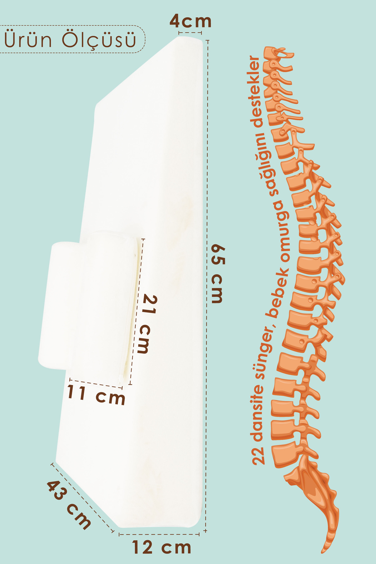 mordesign Bebek Yatağı, Yıkanabilir, Ayarlanabilir Yan Bariyer Yastıklı Reflü Yatağı fotoğrafı 6 (önizleme)