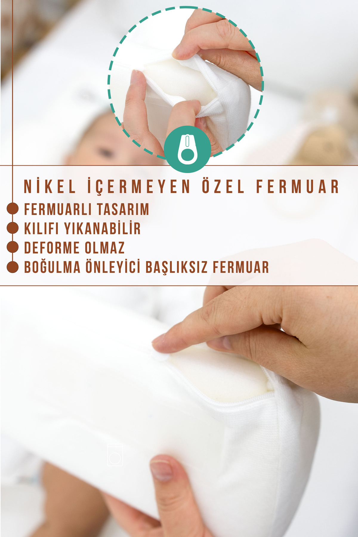 mordesign Bebek Yatağı, Yıkanabilir, Ayarlanabilir Yan Bariyer Yastıklı Reflü Yatağı fotoğrafı 2 (önizleme)