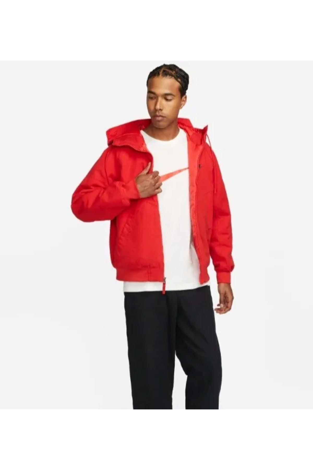 Red nike hotsell windbreaker mens