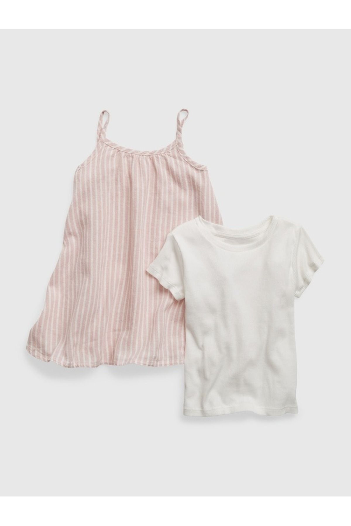 GAP Baby Girl, комплект из 2 розовых полосатых платьев и футболки 709852