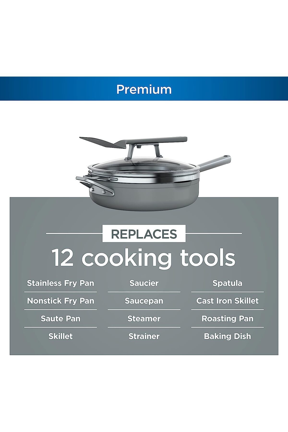 NINJA CW102GY Foodi NeverStick AvailablePan, 4 Quart Kapasiteli