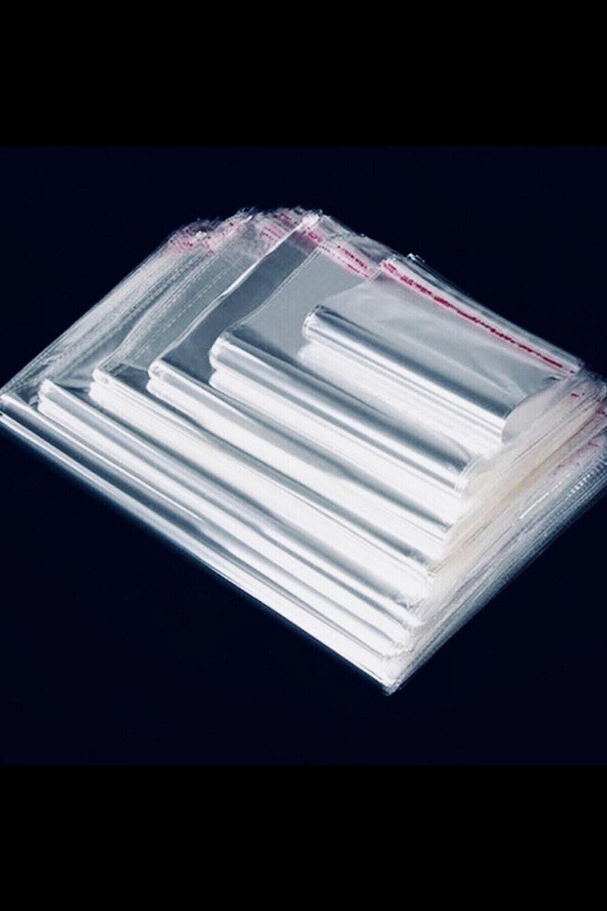 200 ADET Şeffaf Bantlı (20x25 Cm) Parlak Jelatin Poşet (200 Adet) - Şeffaf Hediye Poşeti