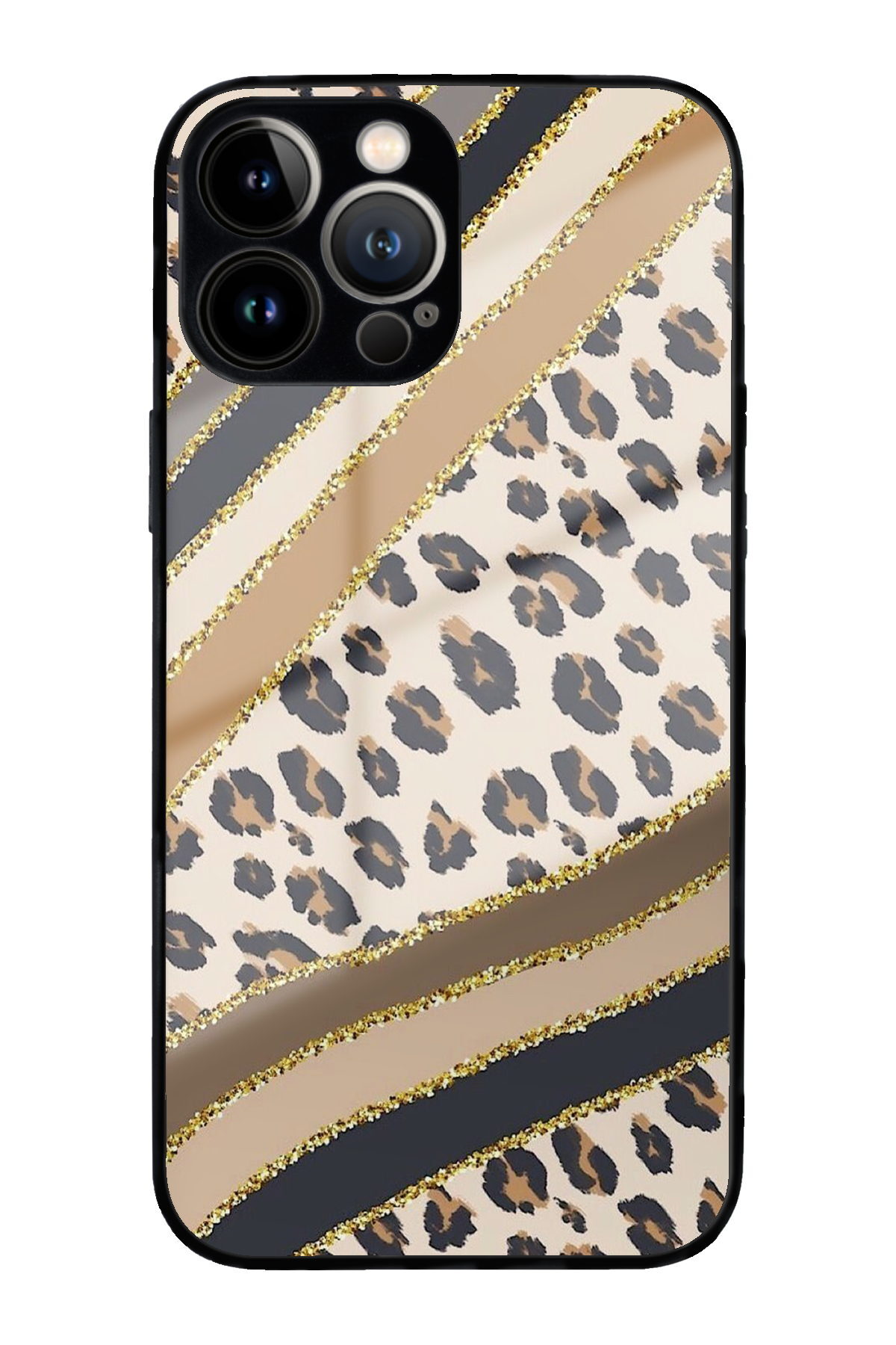 Apple iPhone 13 Pro ile Uyumlu Silikon Arkası Cam Kapak Desen 51g Tasarımlı Cam Kılıf