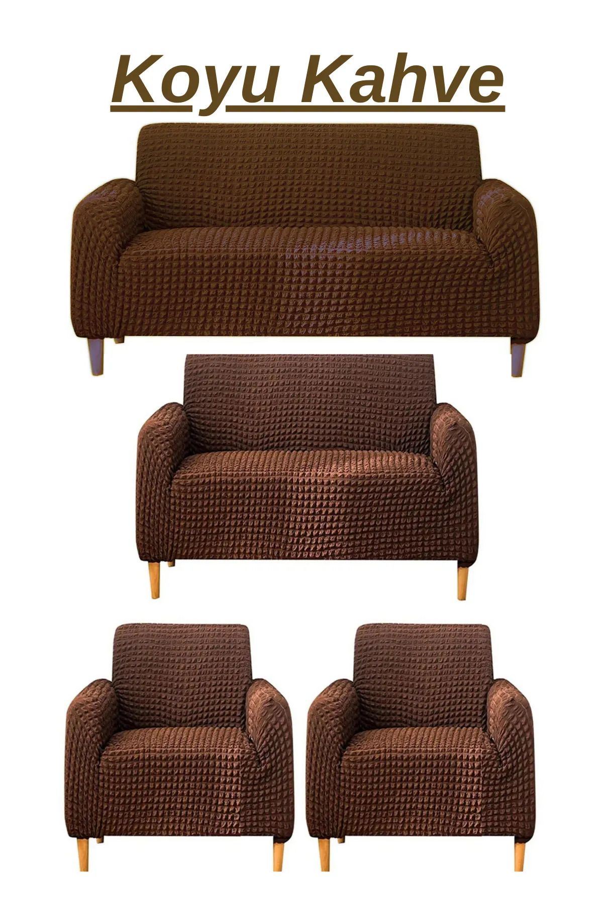 روکش مبل چند رنگ E BAHAR 3+2+1+1 Cover Set کشش بدون دامن تایر قابل انعطاف Genel Markalar