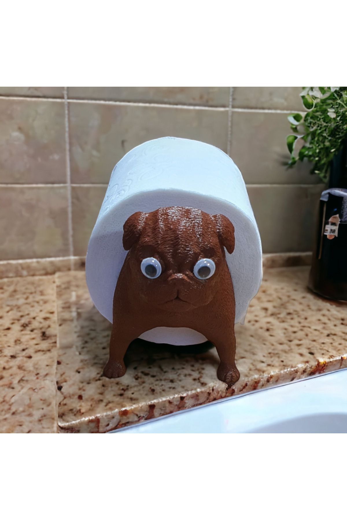 Pug toilet paper holder outlet