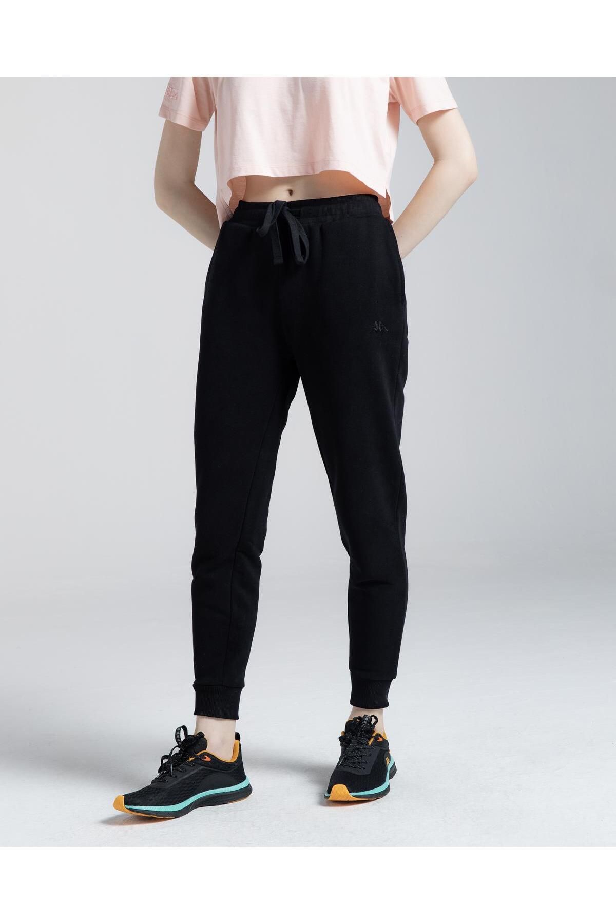 Kappa Authentic Yoko Women s Black Comfort Fit Sweatpants Trendyol