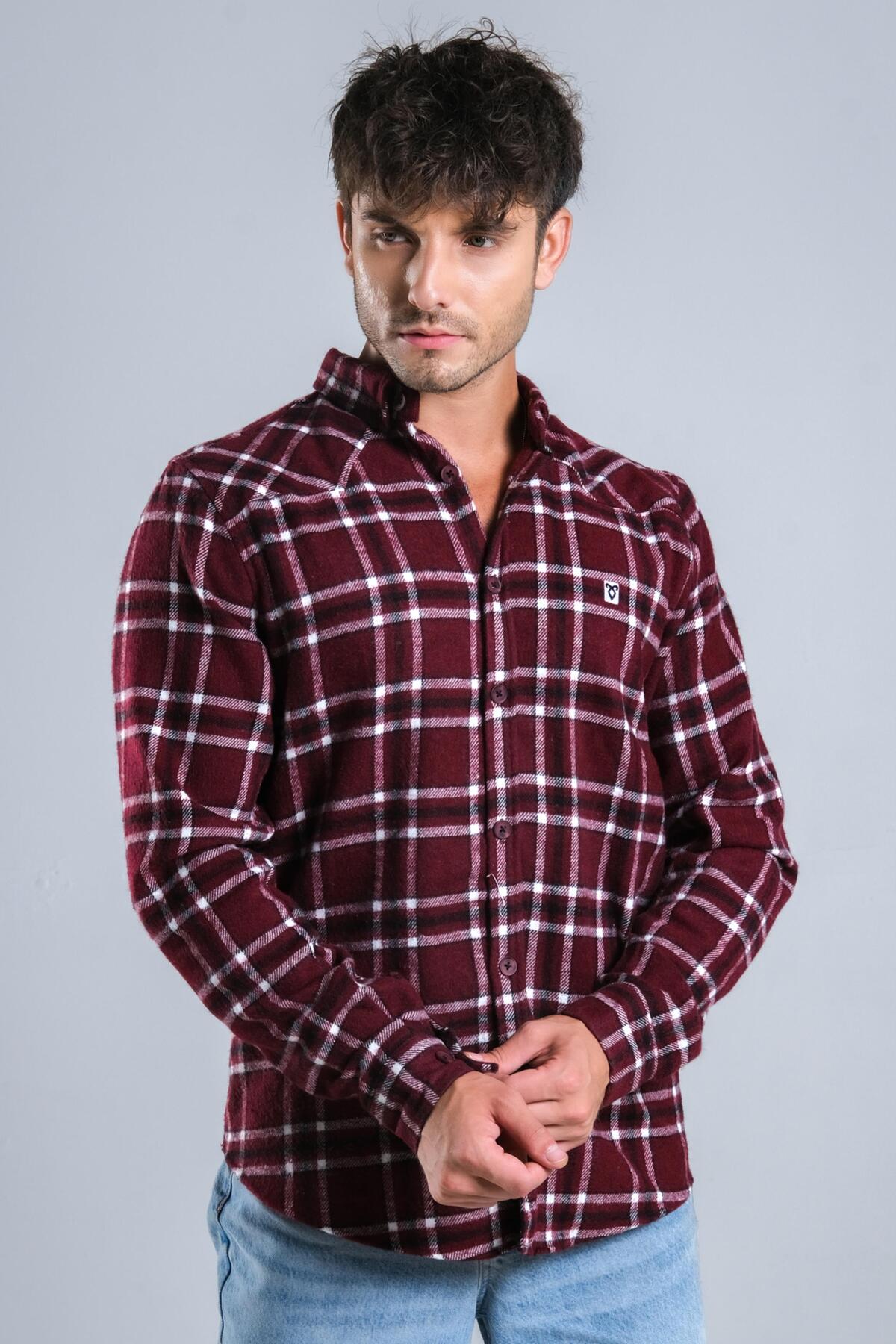 پیراهن مردانه بورگوندی Stilkombin | 40244 اورجینال - تصویر 6