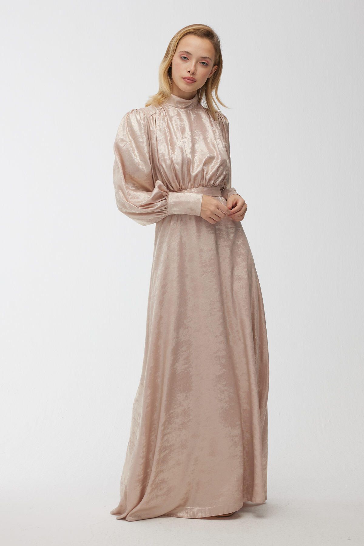 Manuka-Glitzerndes Abendkleid Lachs 7