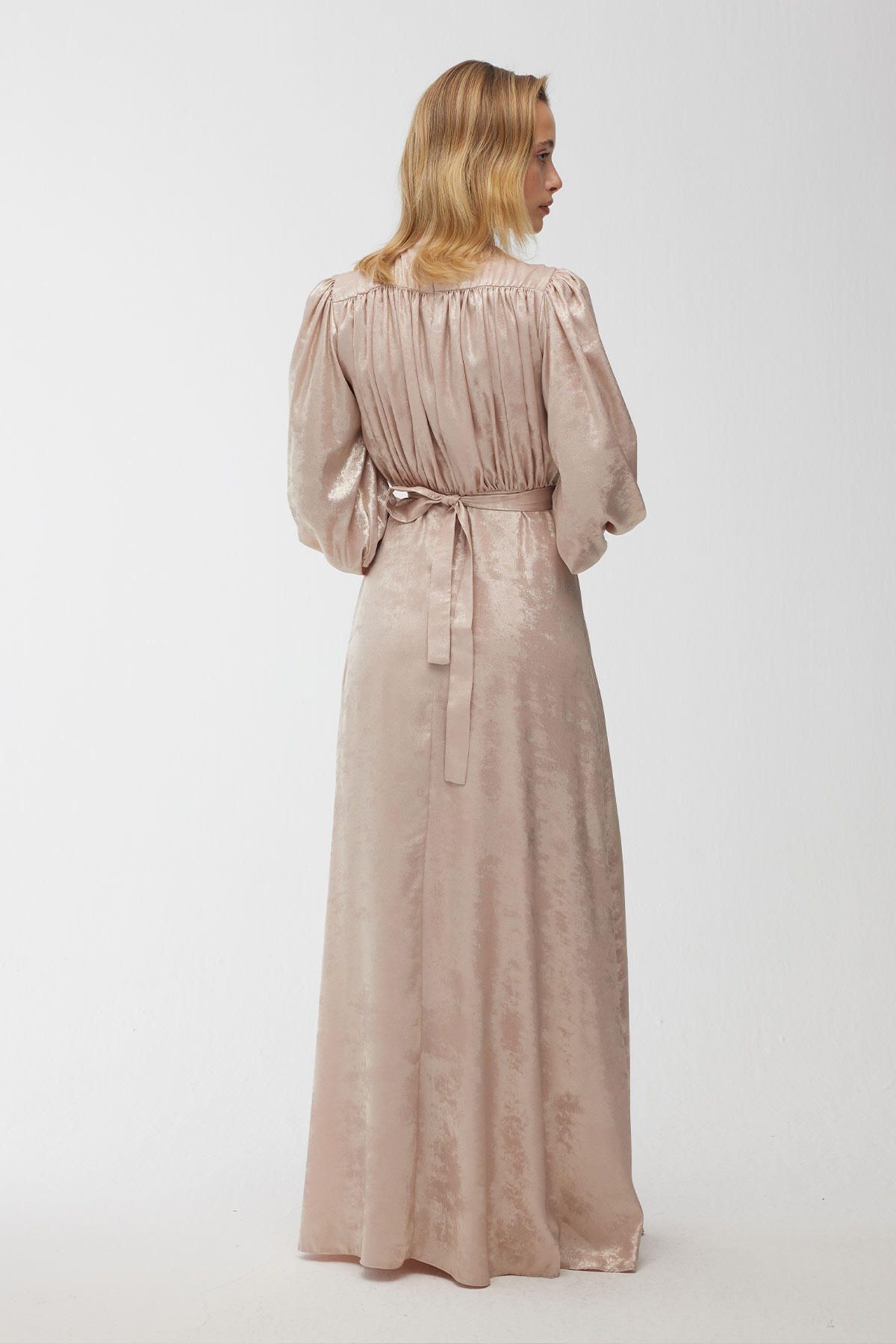 Manuka-Glitzerndes Abendkleid Lachs 8