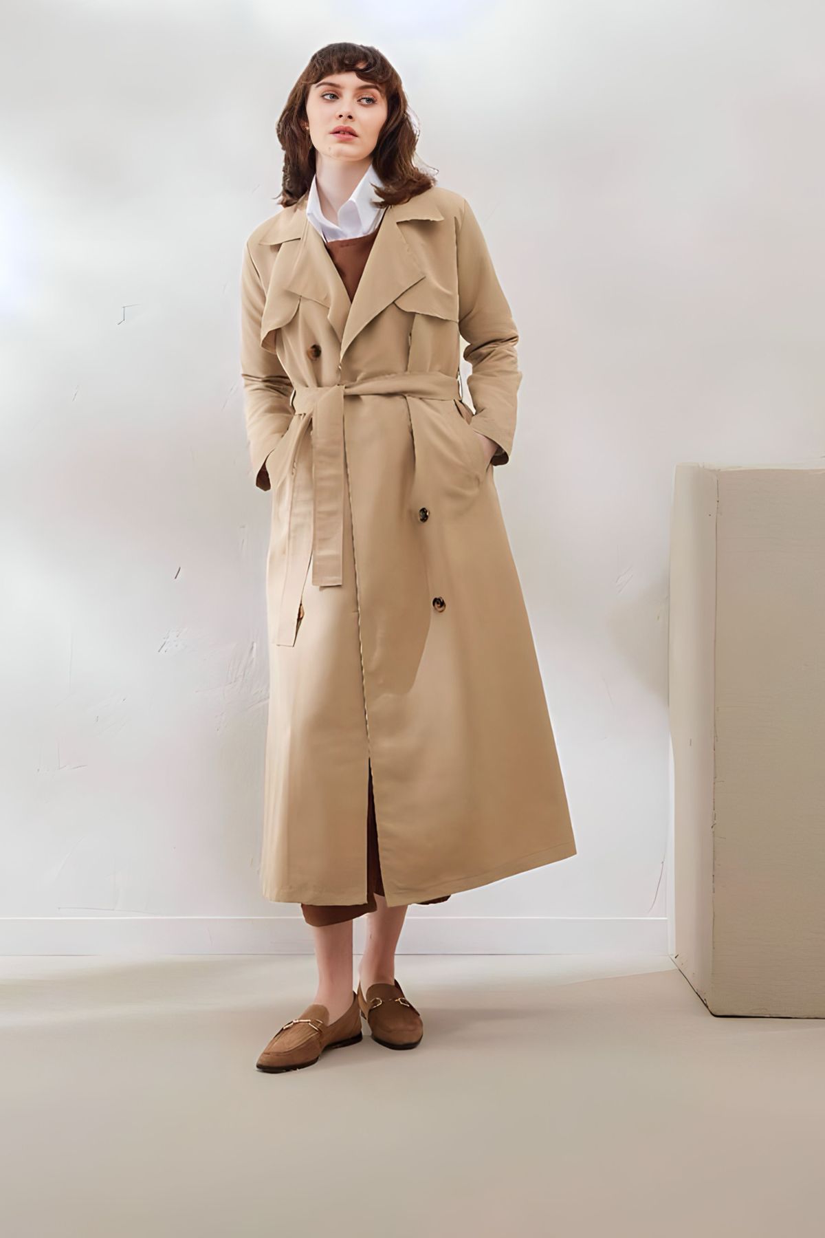 Shawl collar 2025 trench coat