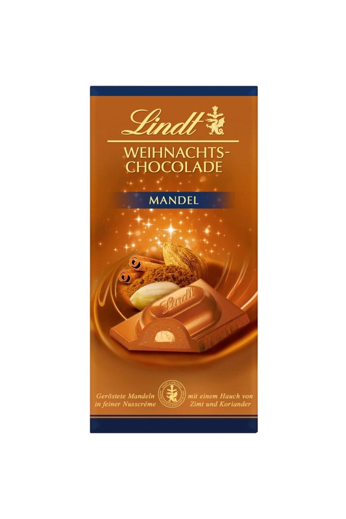 Lindt Weihnachts-Chocolade Mandel Tafel 100g 
