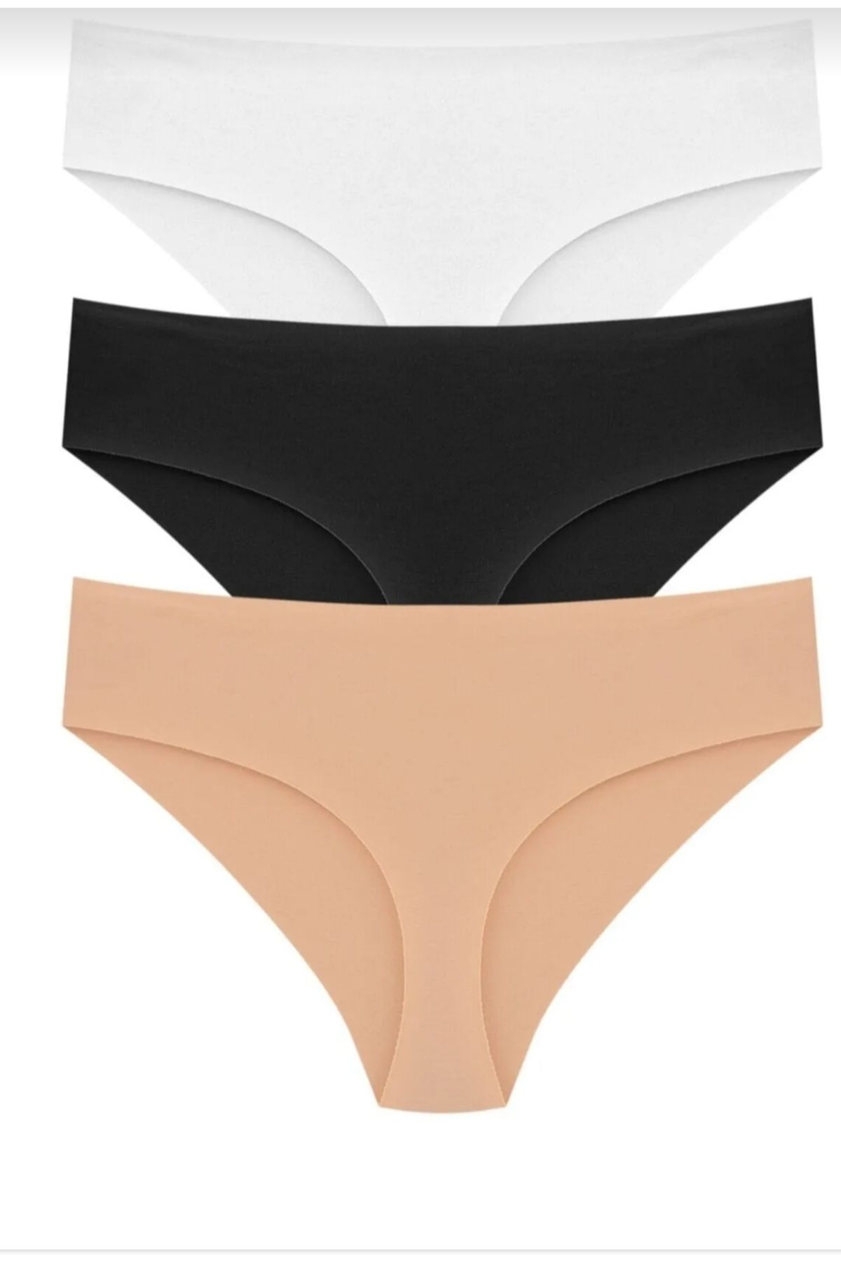 Papatya-Women's Laser Cut Cotton Thong 3 Pieces 1