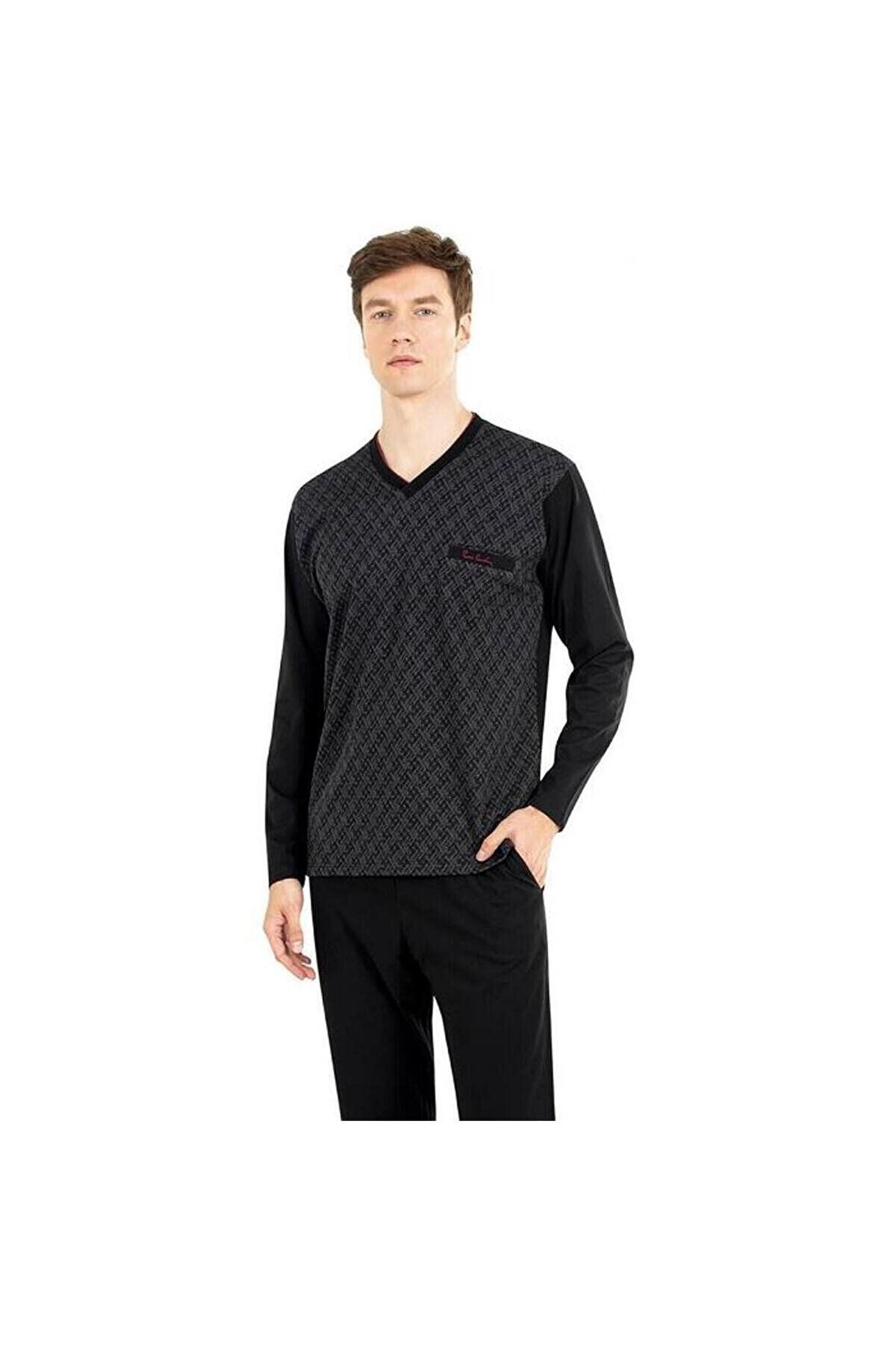 ست پیژامه چند رنگ مردانه لباس خواب ژاکارد مشکی دارای مجوز Pierre Cardin
