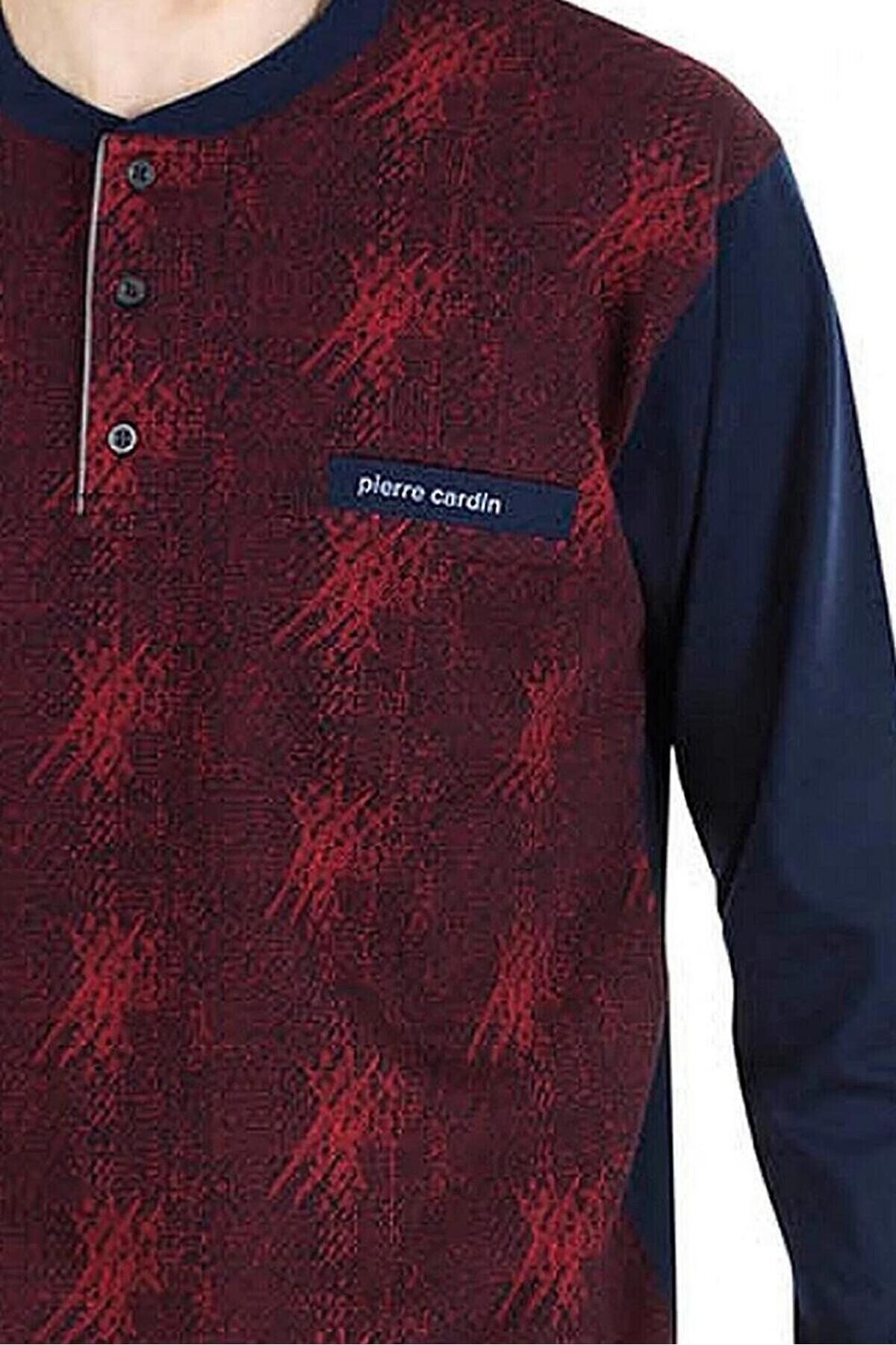 ست پیژامه قرمز مردانه لباس خواب ، دارای مجوز، Claret Red Jacquard Pierre Cardin