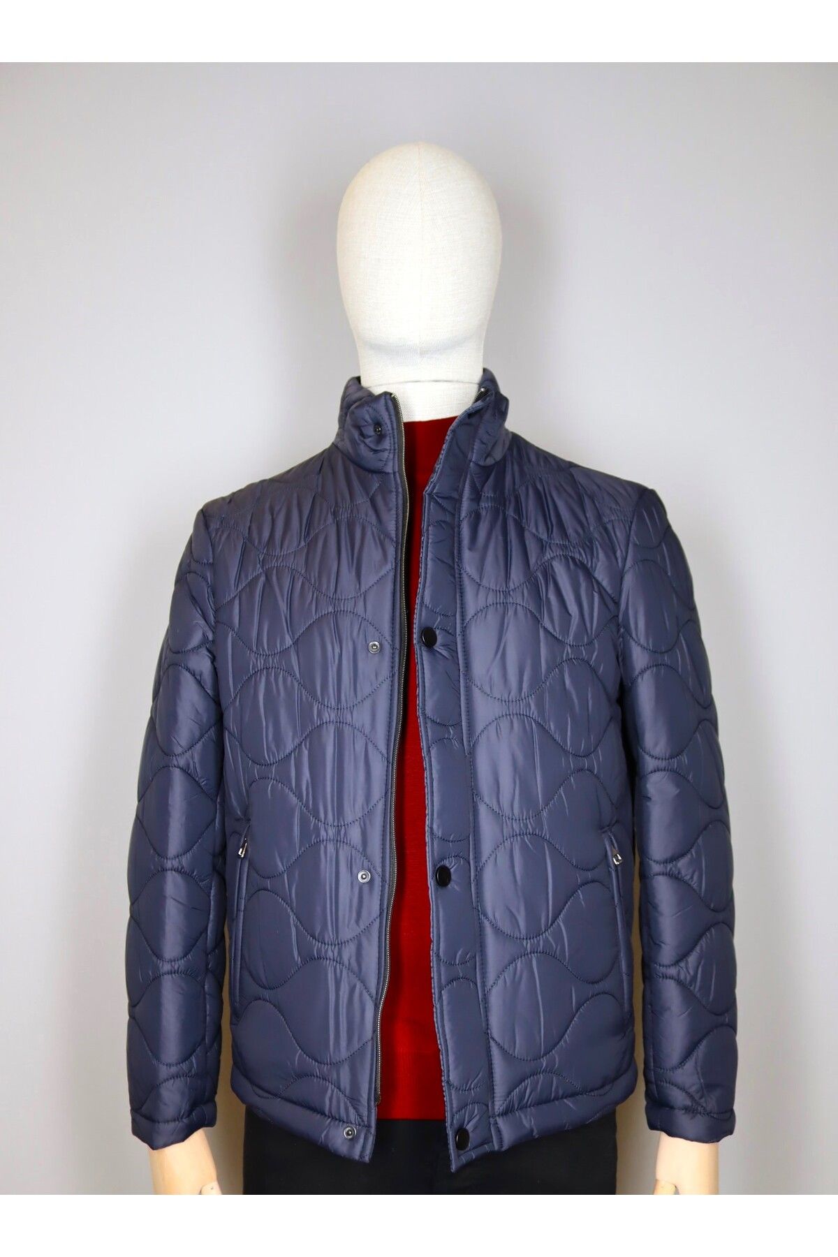 ganini 23K110 GANINI PAUL COAT NAVY BLUE Trendyol