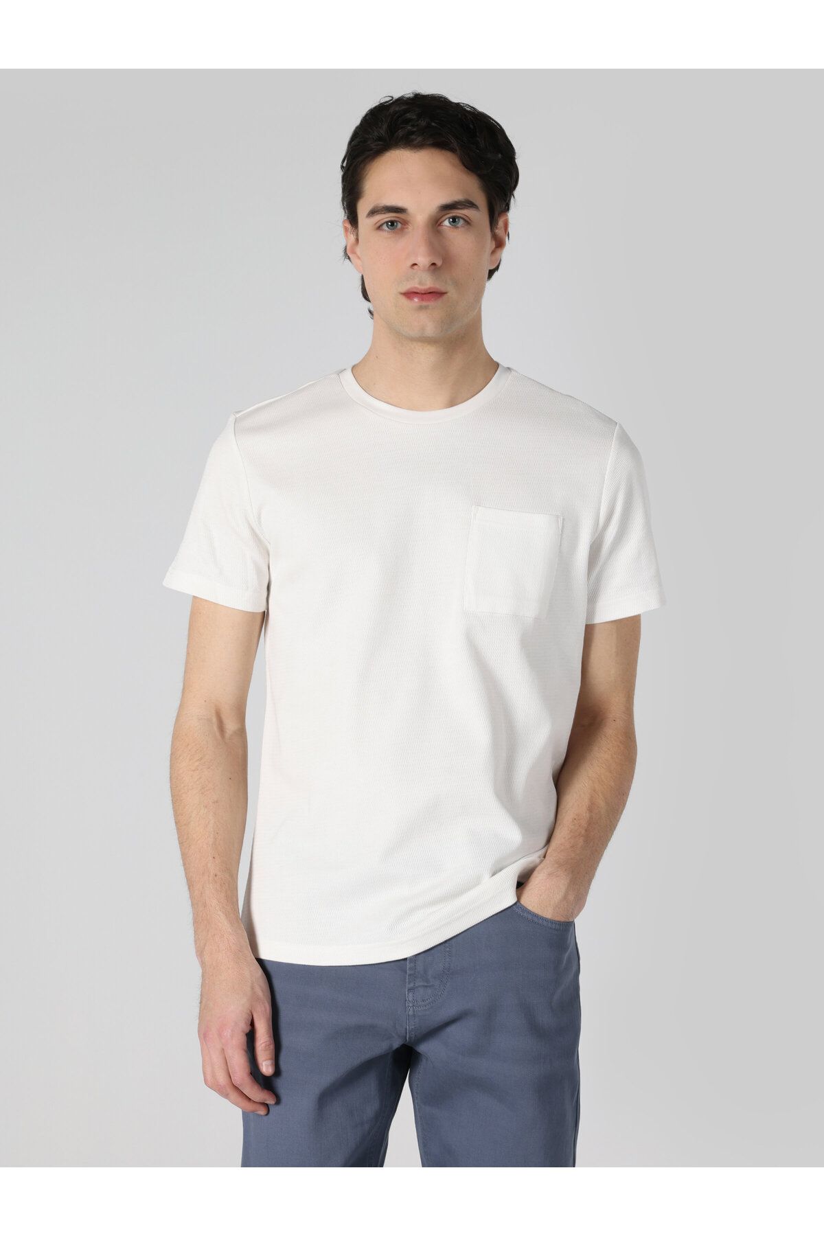 Colin’s مناسب و جیب اصلی سفید آستین کوتاه مردان T shirt