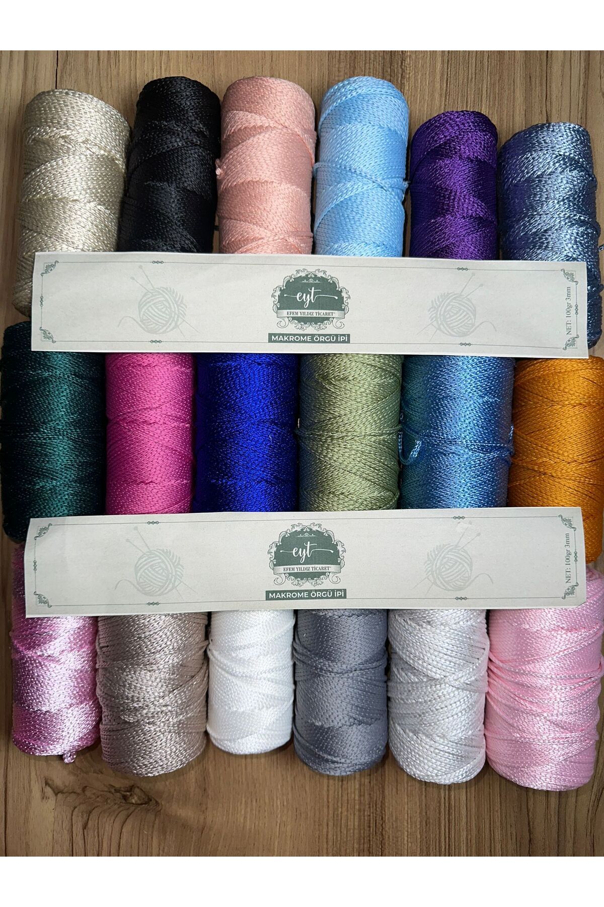 Polyester Makrome Ip (3 Mm - 100 gr) Sepet Ipi , Çanta Ipi , Puset Ipi , Örgü Ipi , Paspas Ipi - 3