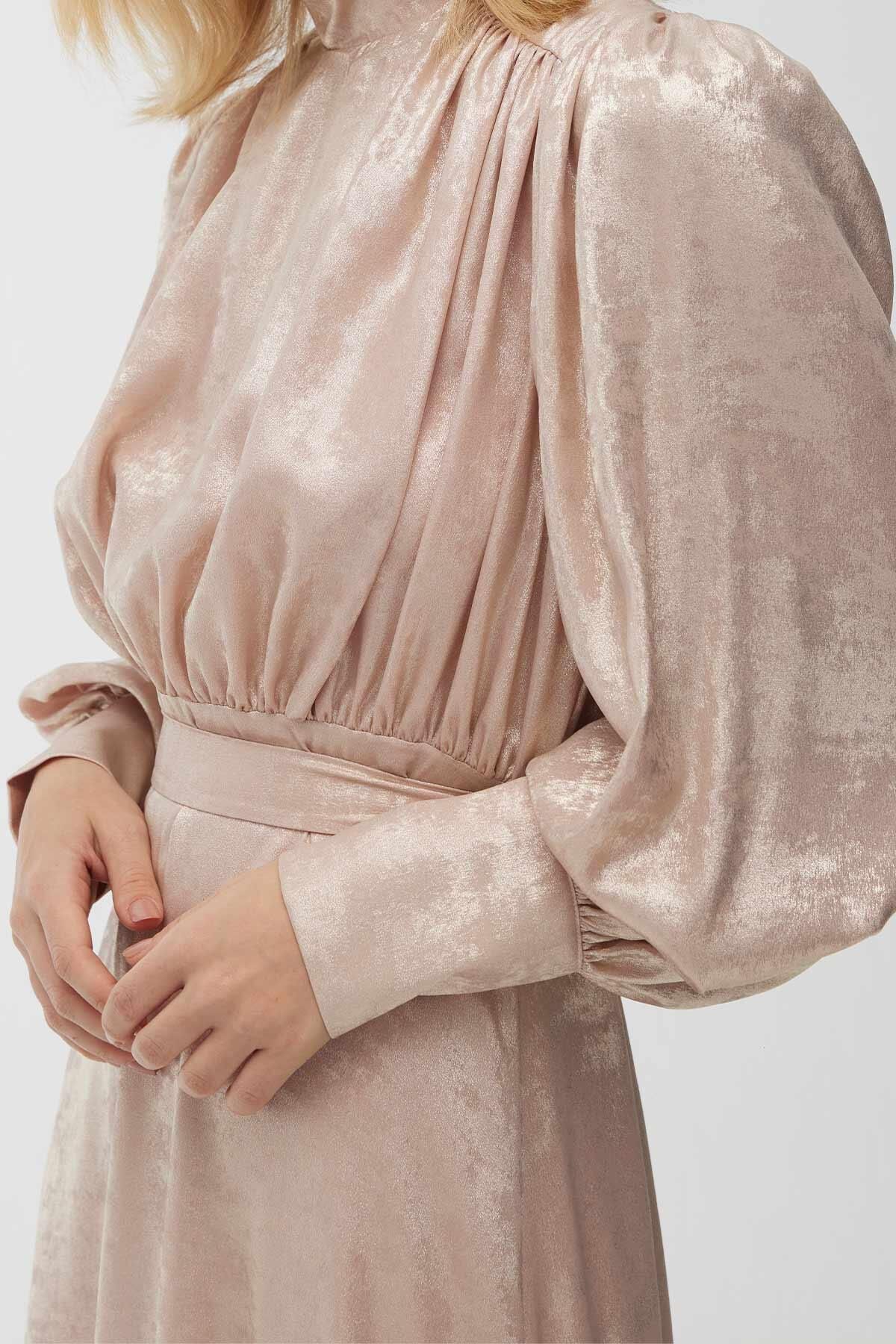 Manuka-Glitzerndes Abendkleid Lachs 4