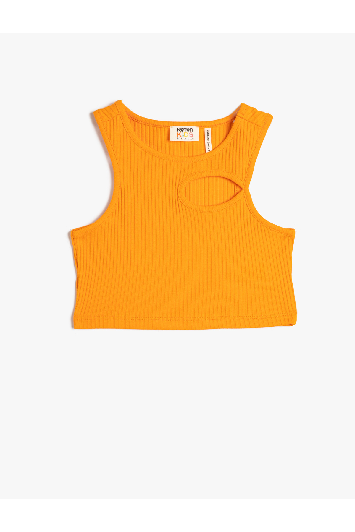 Koton Back Cut out Detail, Maglietta Basic a Maniche Corte, Girocollo, in Cotone T-Shirt, Bianco (000), 4-5 Jahre Girls's