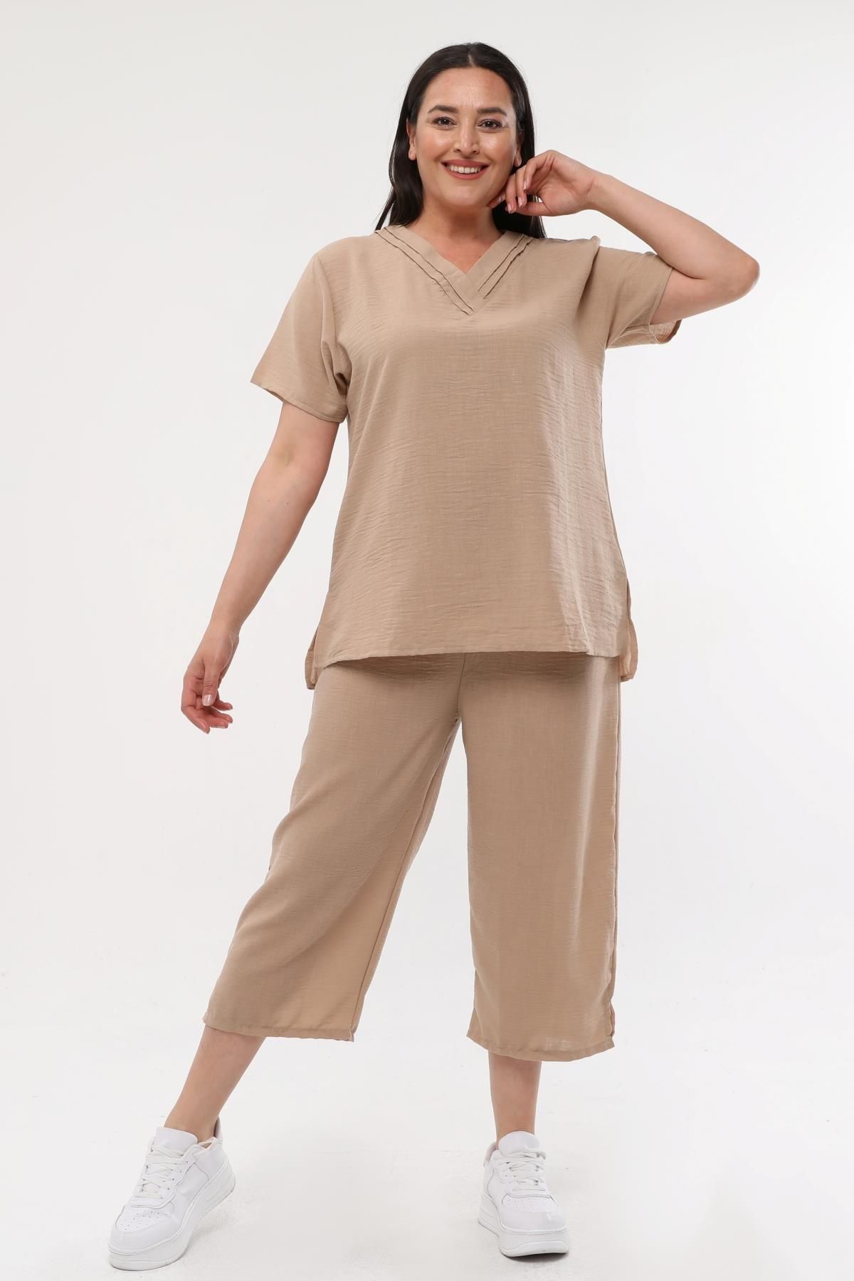 Plus size discount linen suit