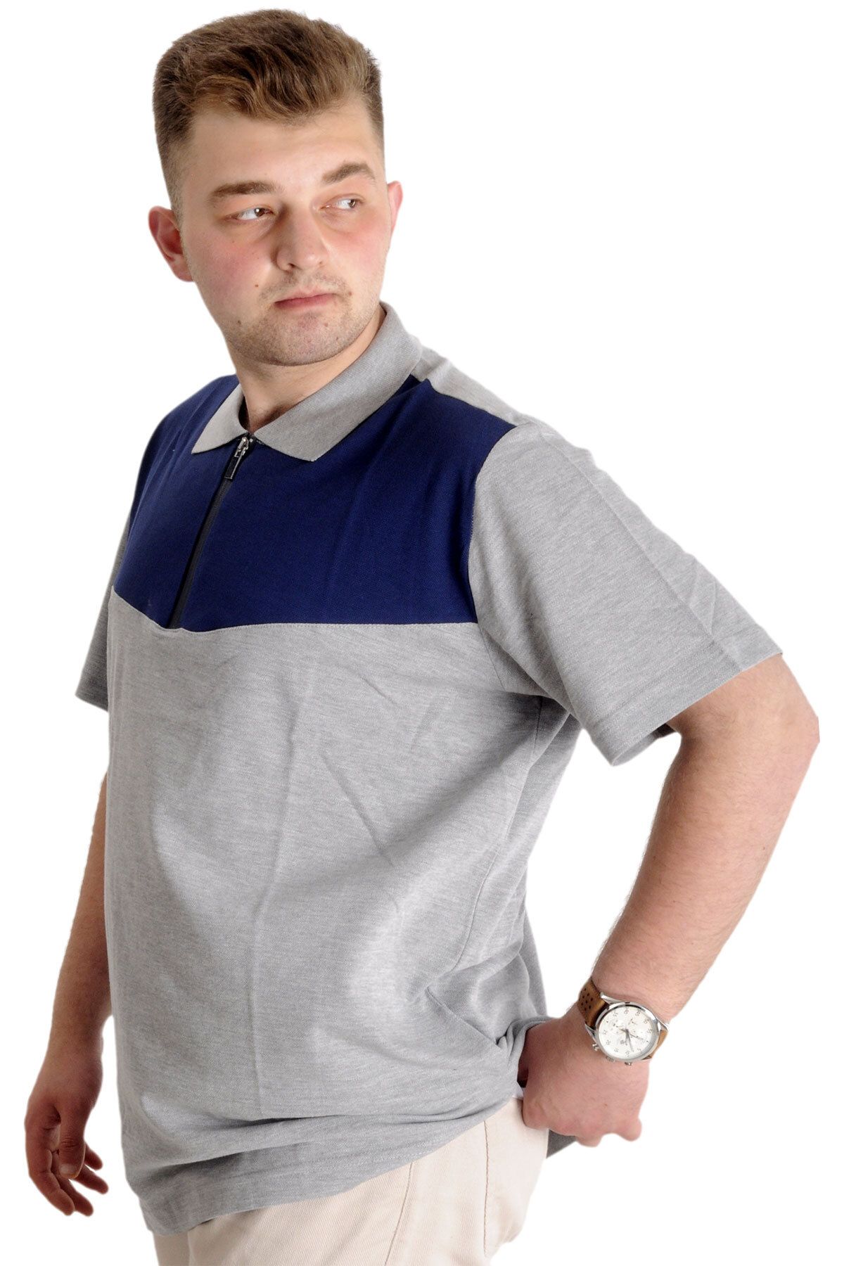ModeXL-Ανδρικό μπλουζάκι Mode XL Plus Size Polo FRAGMENTED 23325 Grimelanj 3