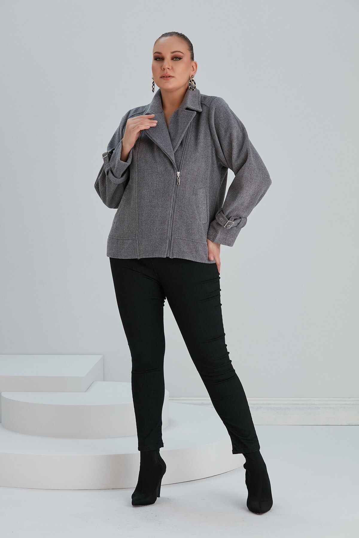 Asymmetrical jacket plus best sale size