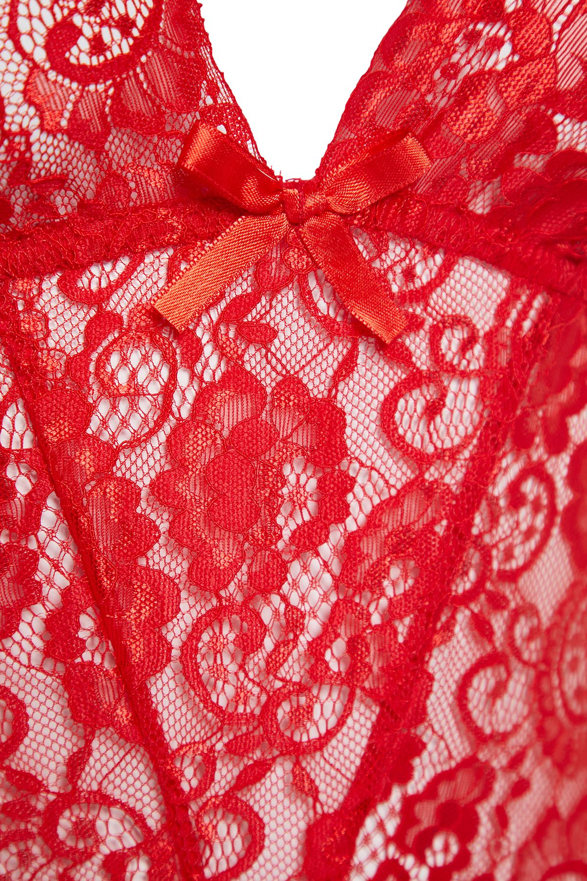 Trendyol Collection-Roter Strick-Body mit Schnürriemen und Druckknöpfen aus Spitze THMAW23BD00008 7