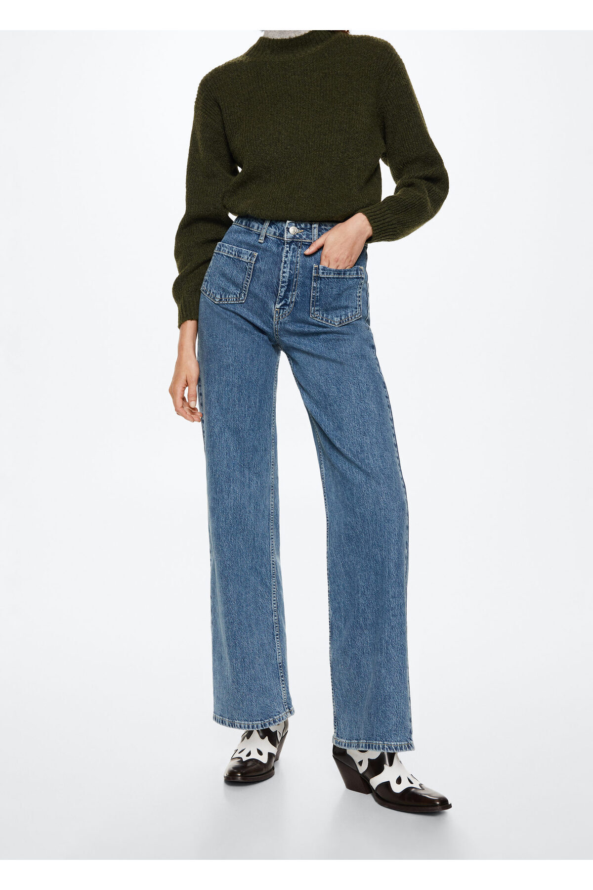 Cepli Wideleg Jean Pantolon