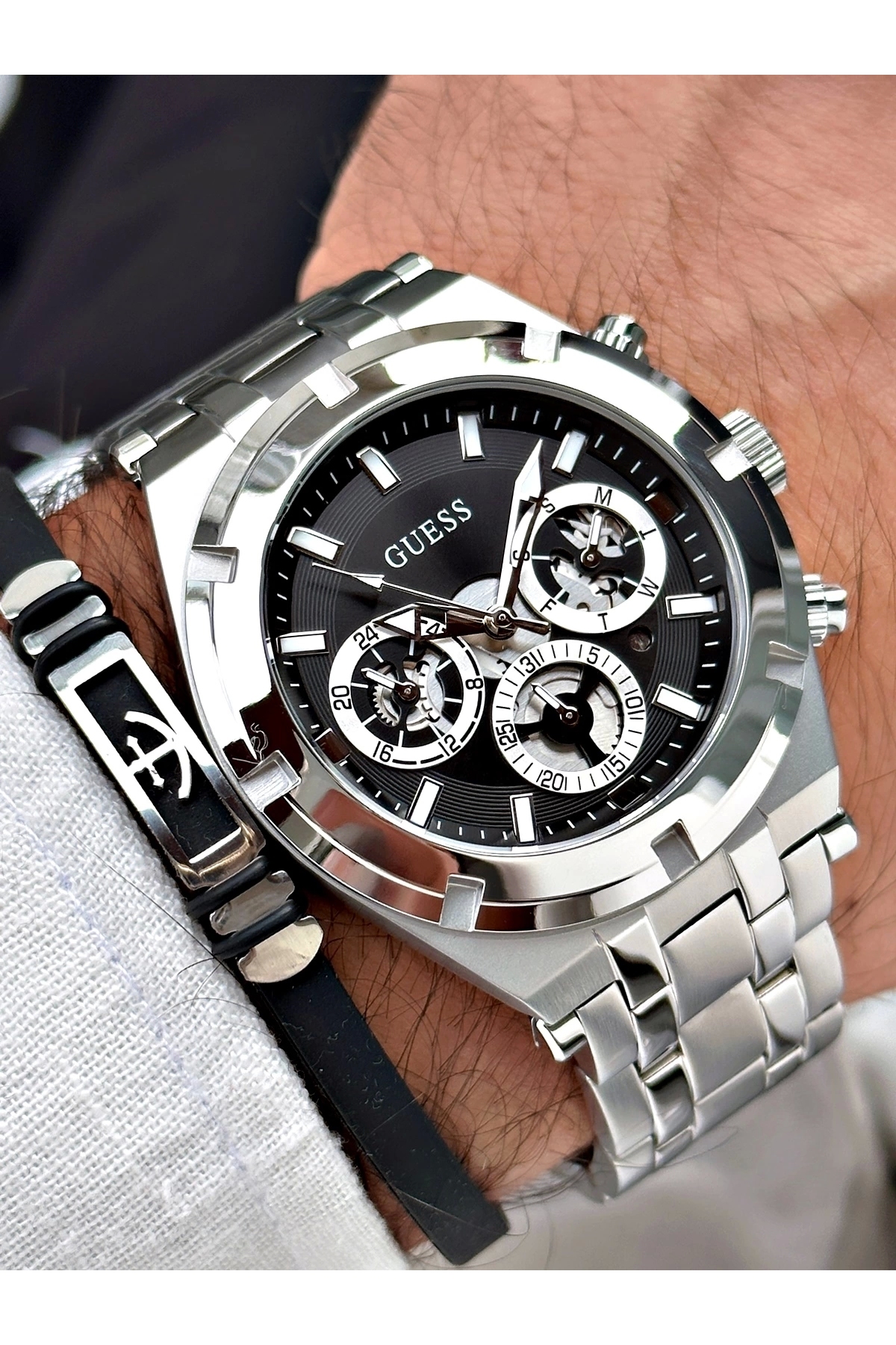ساعت مردانه خاکستری گسGuess | P5089S9014 اورجینال - تصویر 6