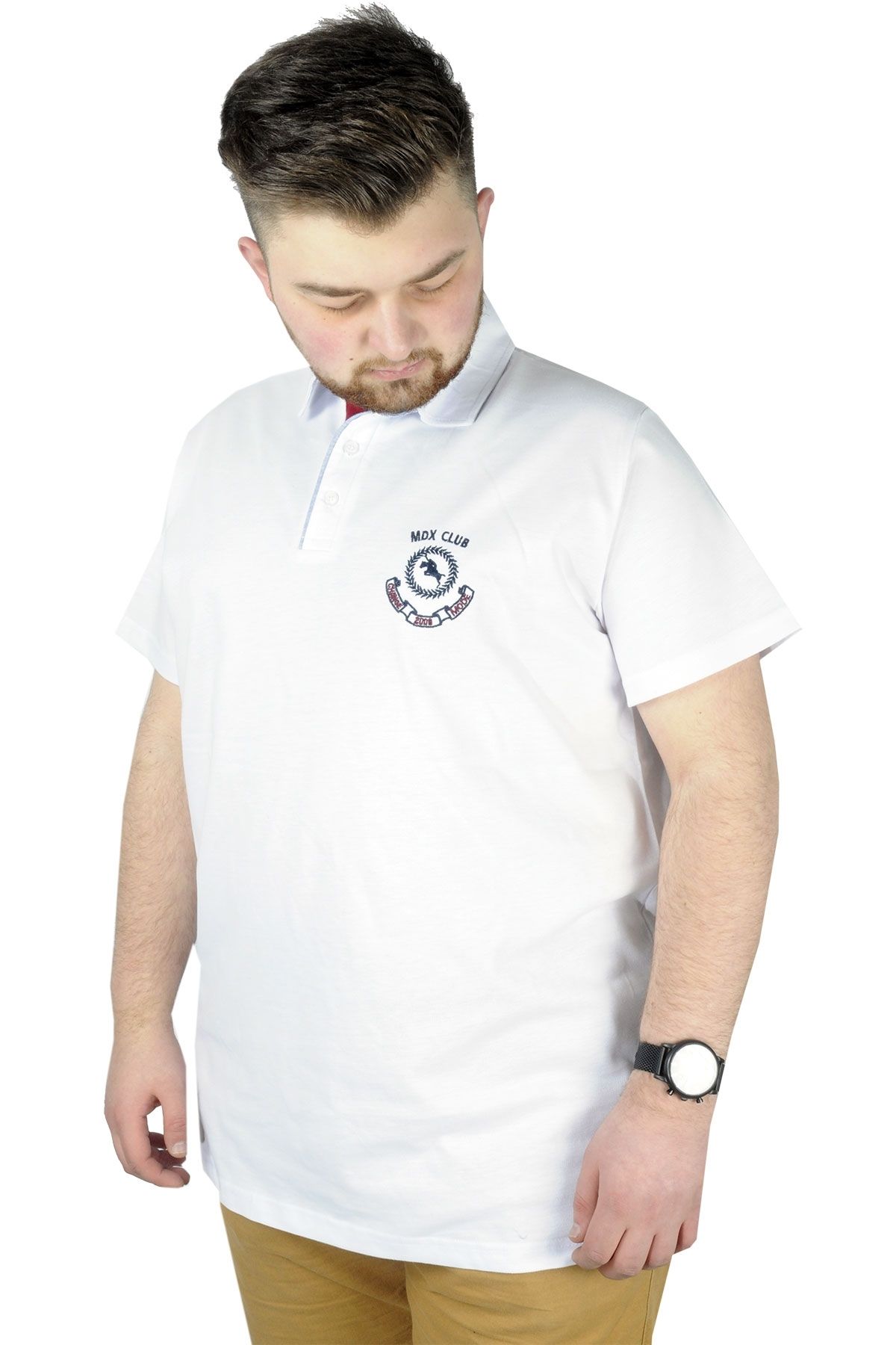 Мужская футболка большого размера Mode Xl Polo Mdx Club 22305 Белая