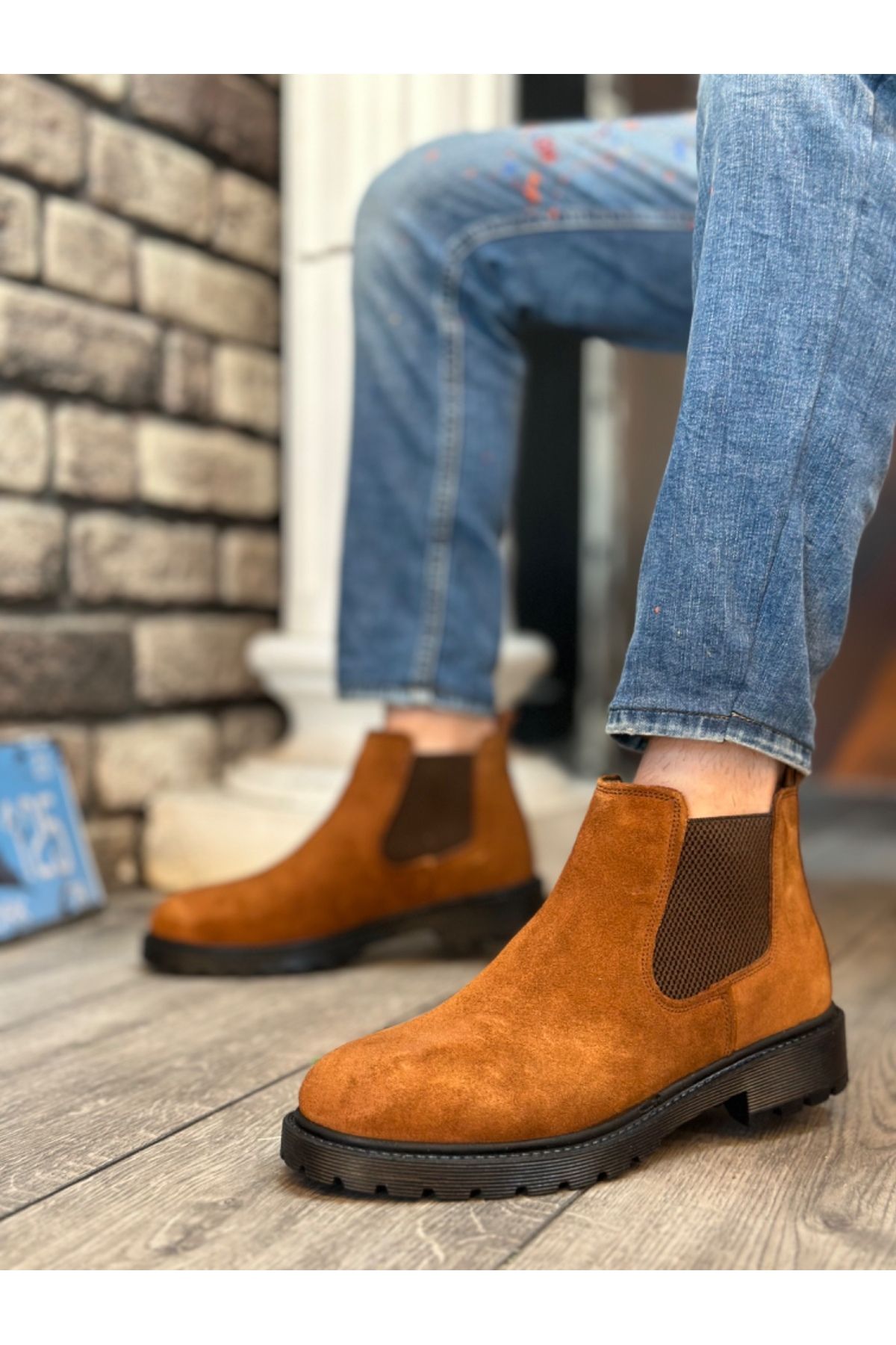 Half suede sale half leather boots