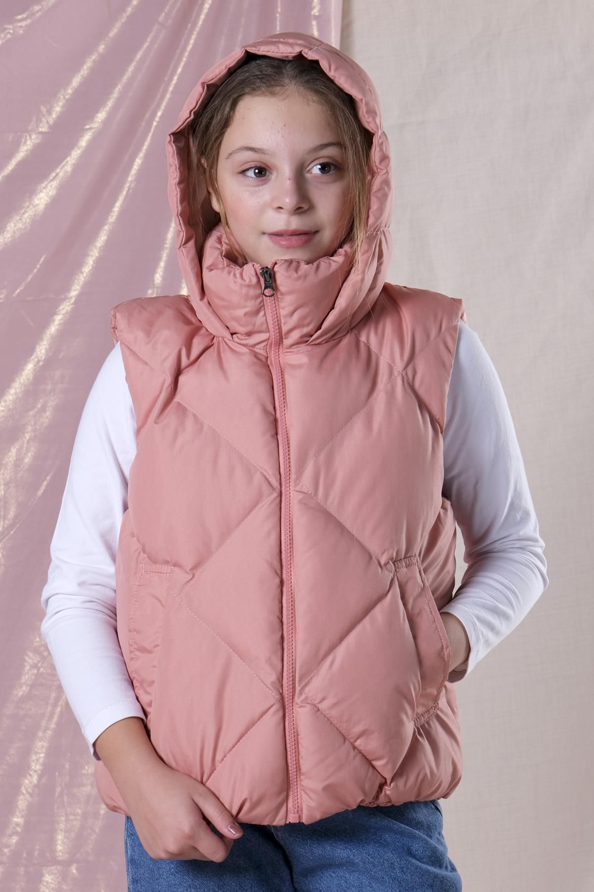 Girls pink shop puffer vest