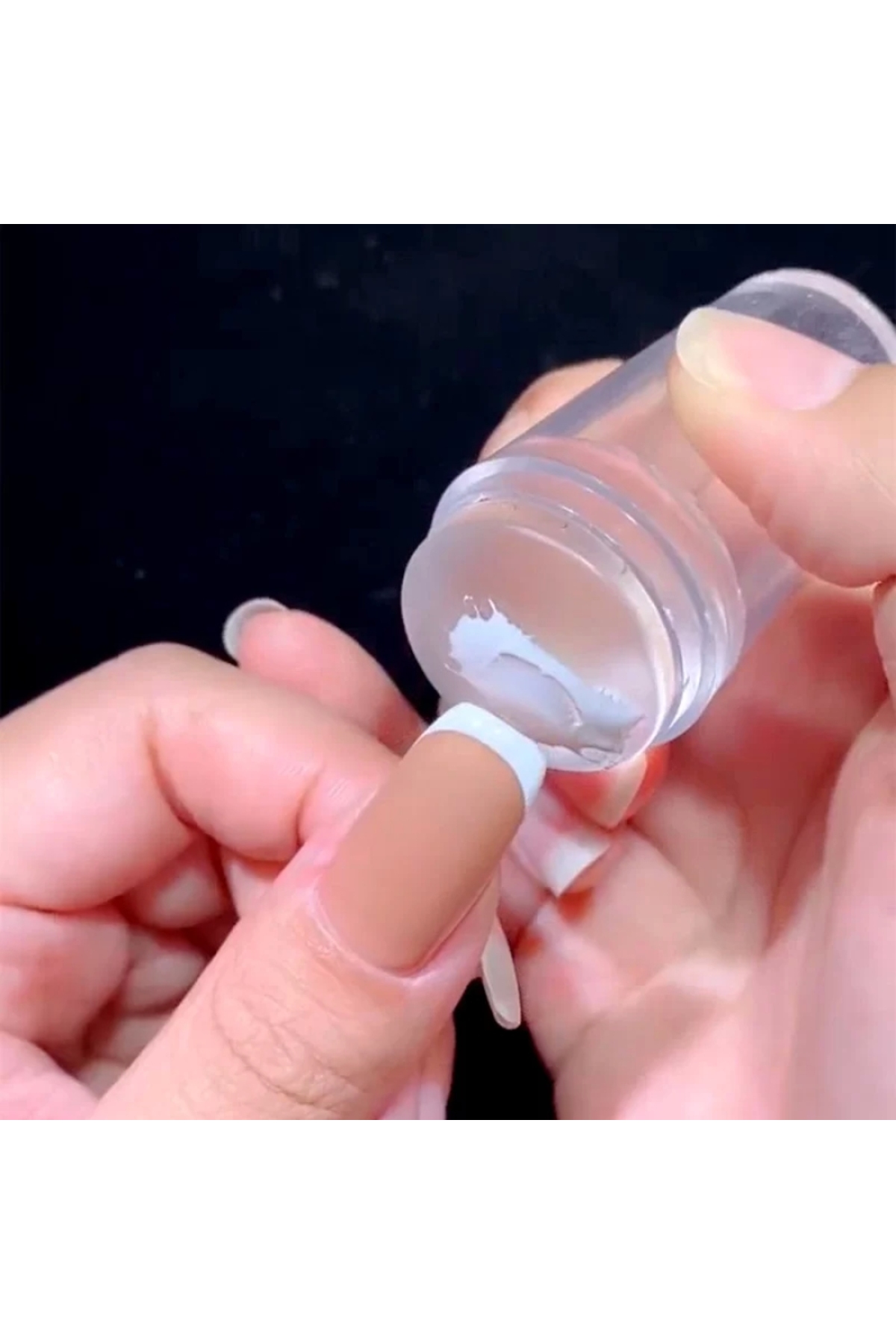 Silikon Oje Şekillendiricisi, Tırnak Süs Damgalama Aleti, French Nail Stamper — سفید YeniGeldi0004 — تصویر 4 از 5