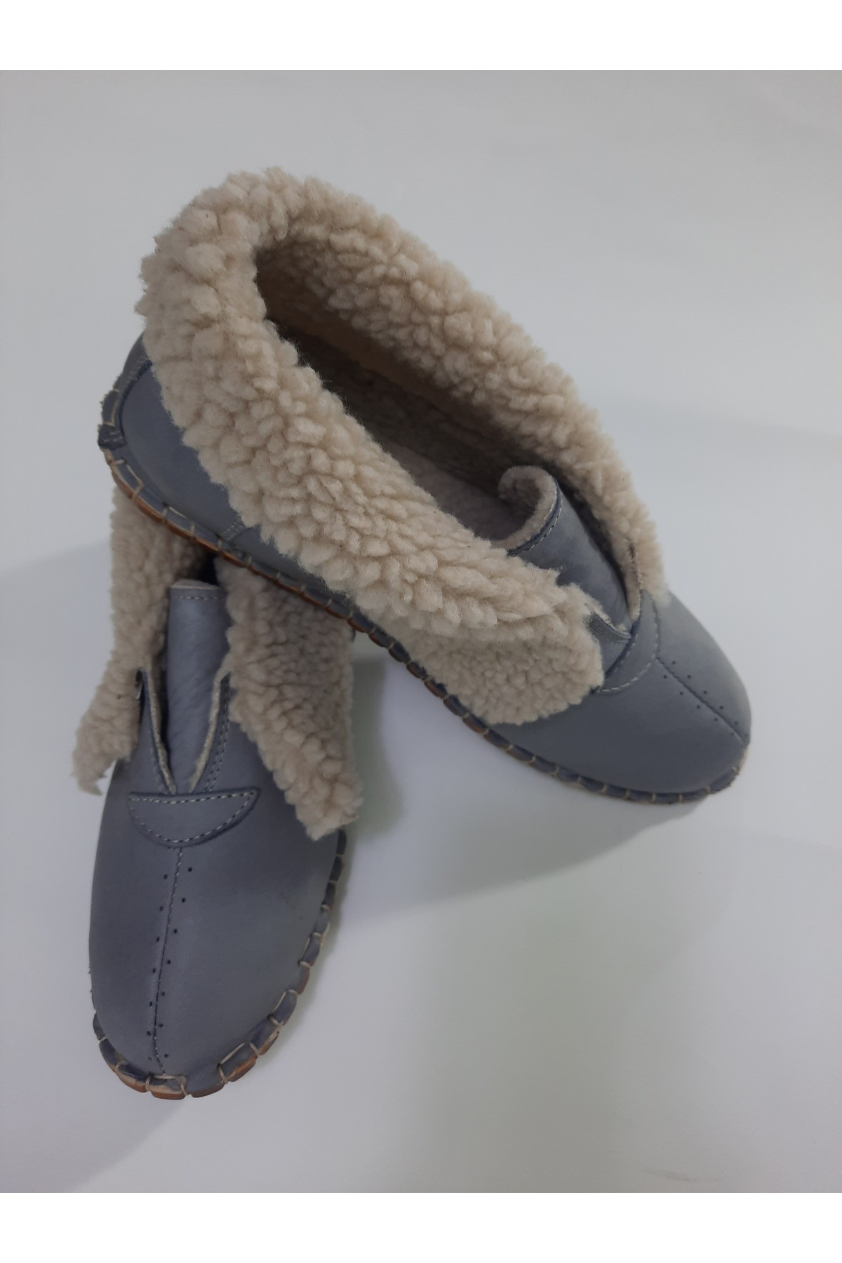 Genuine Leather Fur Slippers, Winter Boots to be Used at Home, Indoors and Outdoors Kpr570601