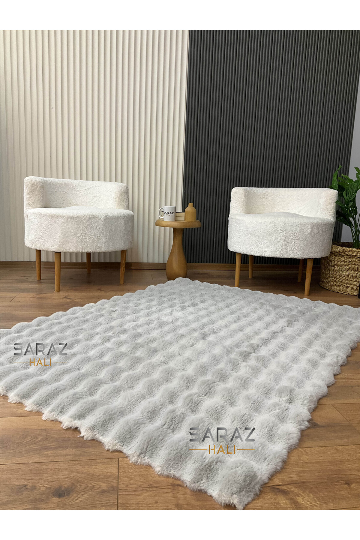MACRO HOME Bubble Tavşan Post Yumuşacık Tavşan Tüyü Kaymaz