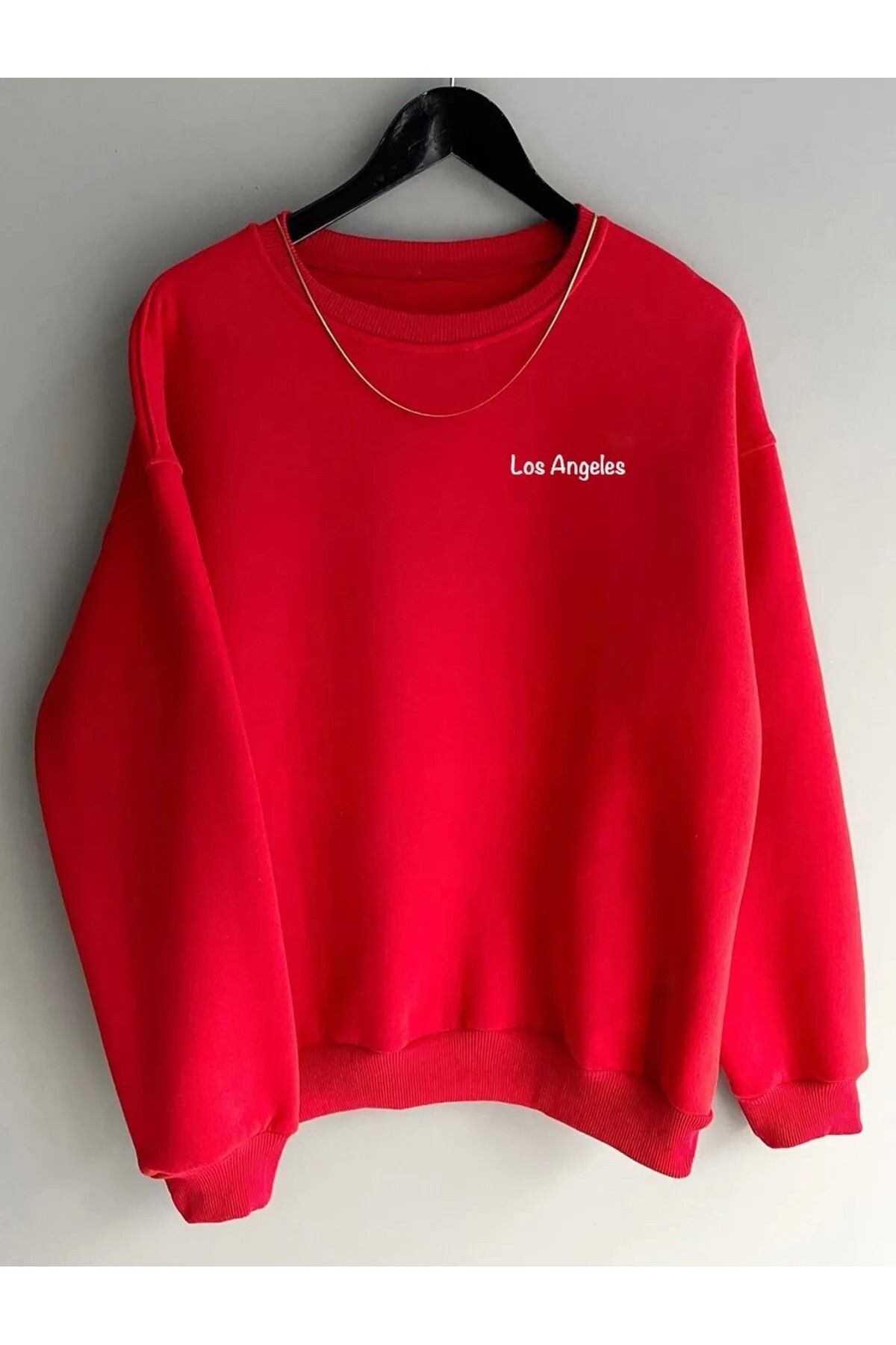 GREENCACTUS Unisex Los Angeles Renkli Oversize Sweatshirt