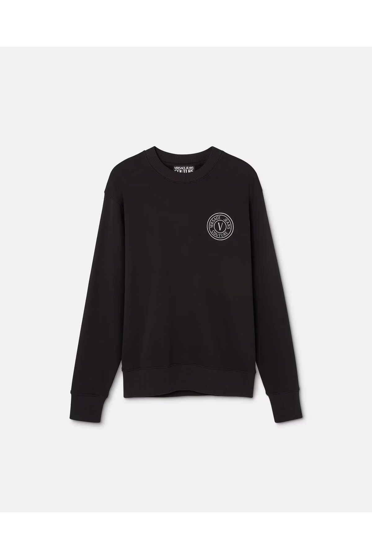 Gianni Versace Jeans Couture Chest Gray Logo Black Sweatshirt