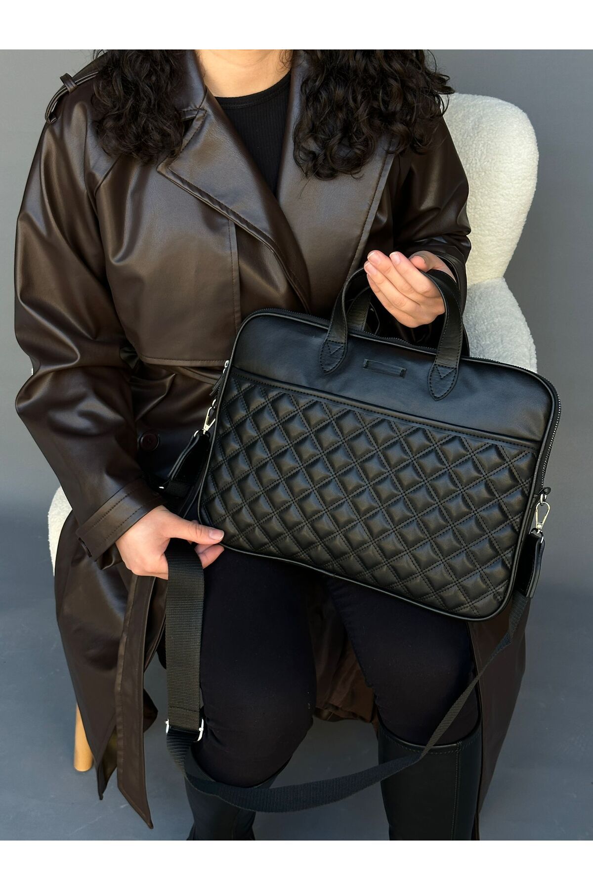 Quilted on sale computer bag