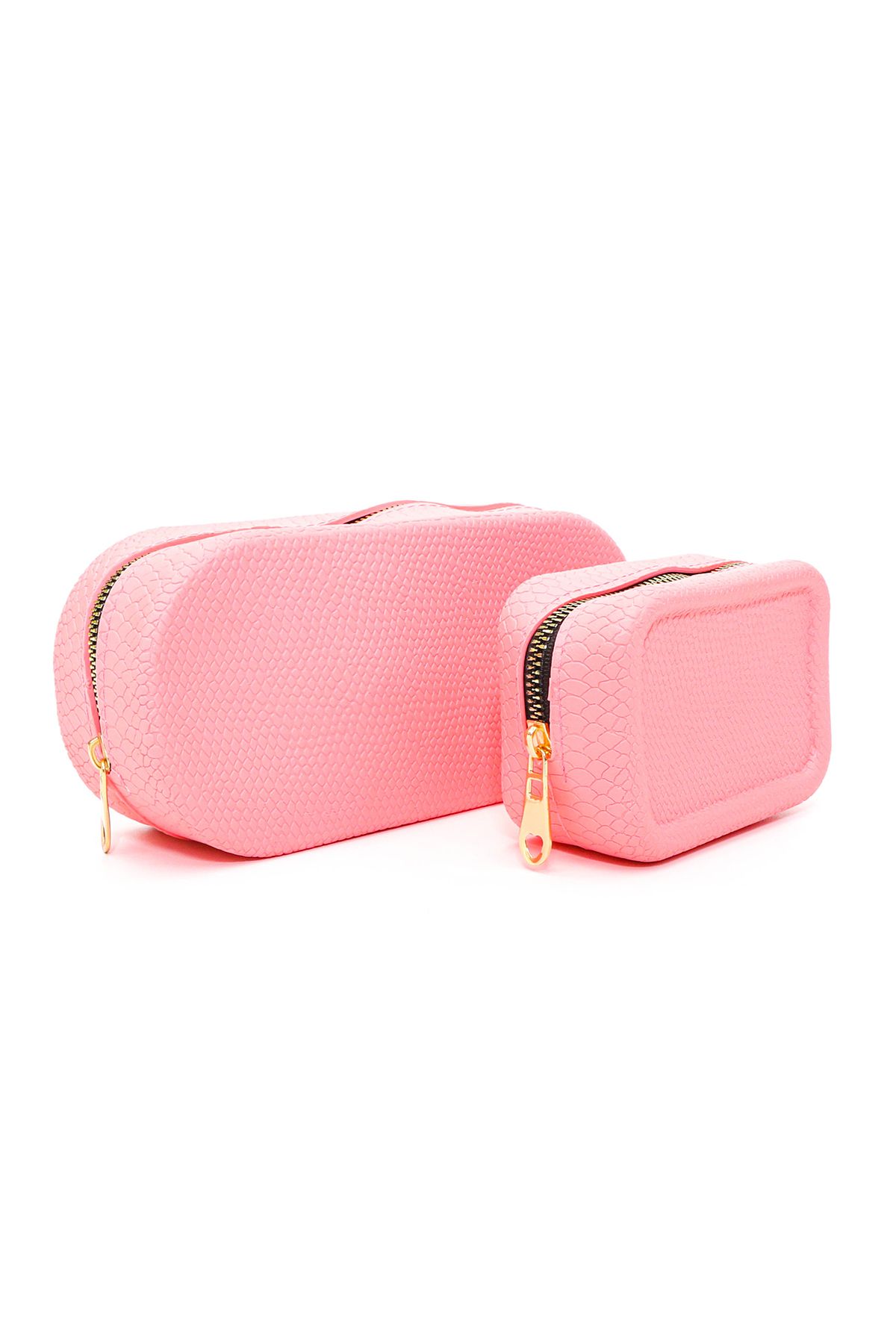 Gead Cosmetic Set De 2 Pungi Din Silicon Multifuncțional Roz Pudrat Set De 2 Pungi-pungă Din Silicon - One Size