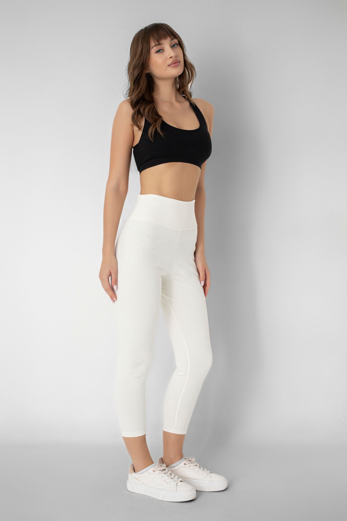 Ramior Leggings Ecru High Waist Trendyol