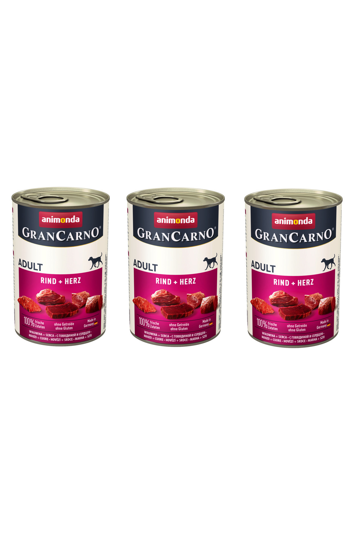 Animonda Grancarno Sığır ve Yürekli Köpek Konservesi 400 Gr. X 3 Adet