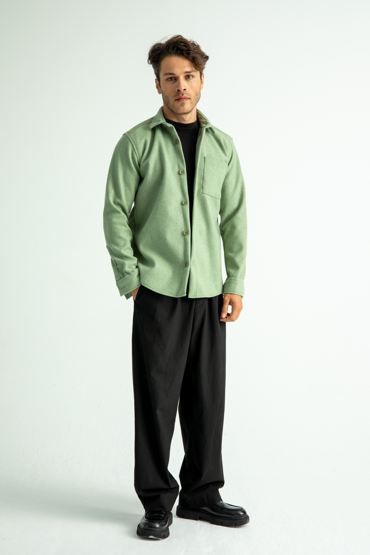 Erkek Regular Fit Kışlık Kaşe Gömlek — 4