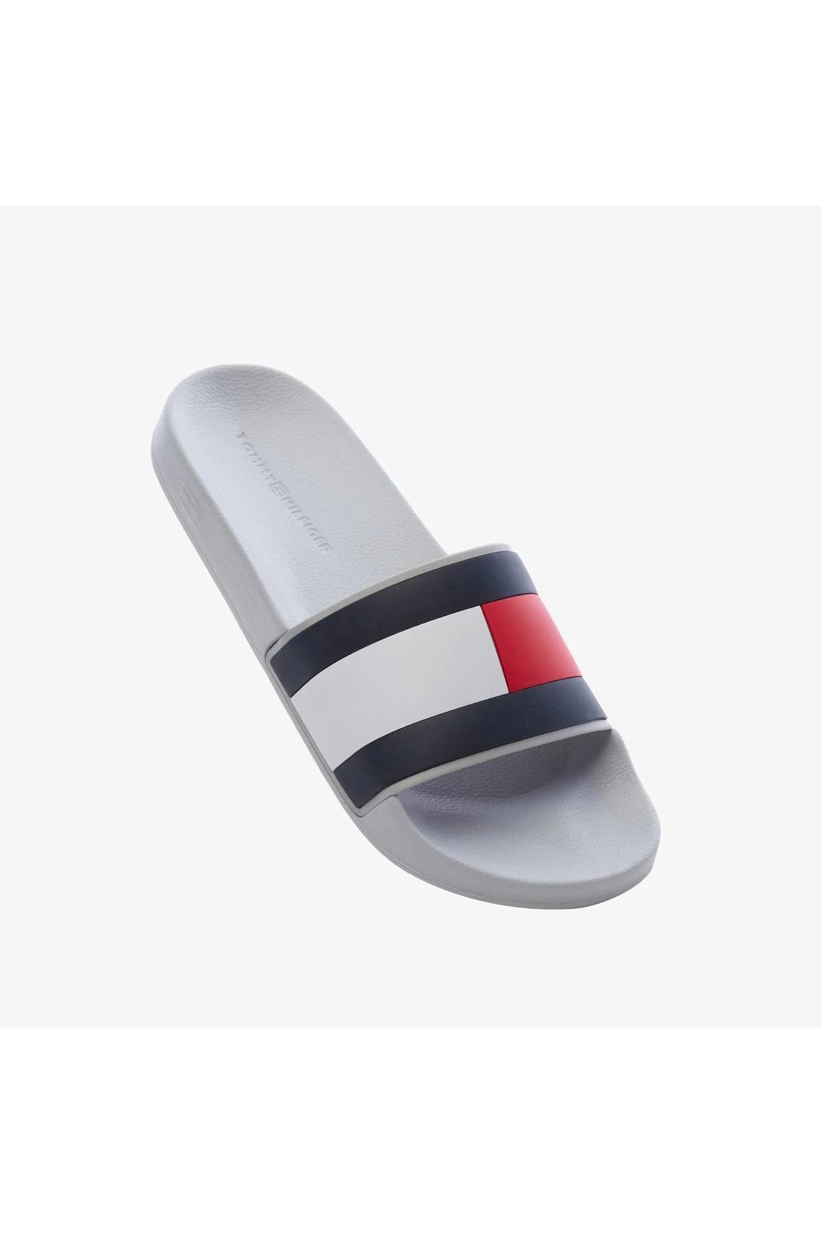 Grey tommy hilfiger slides hotsell