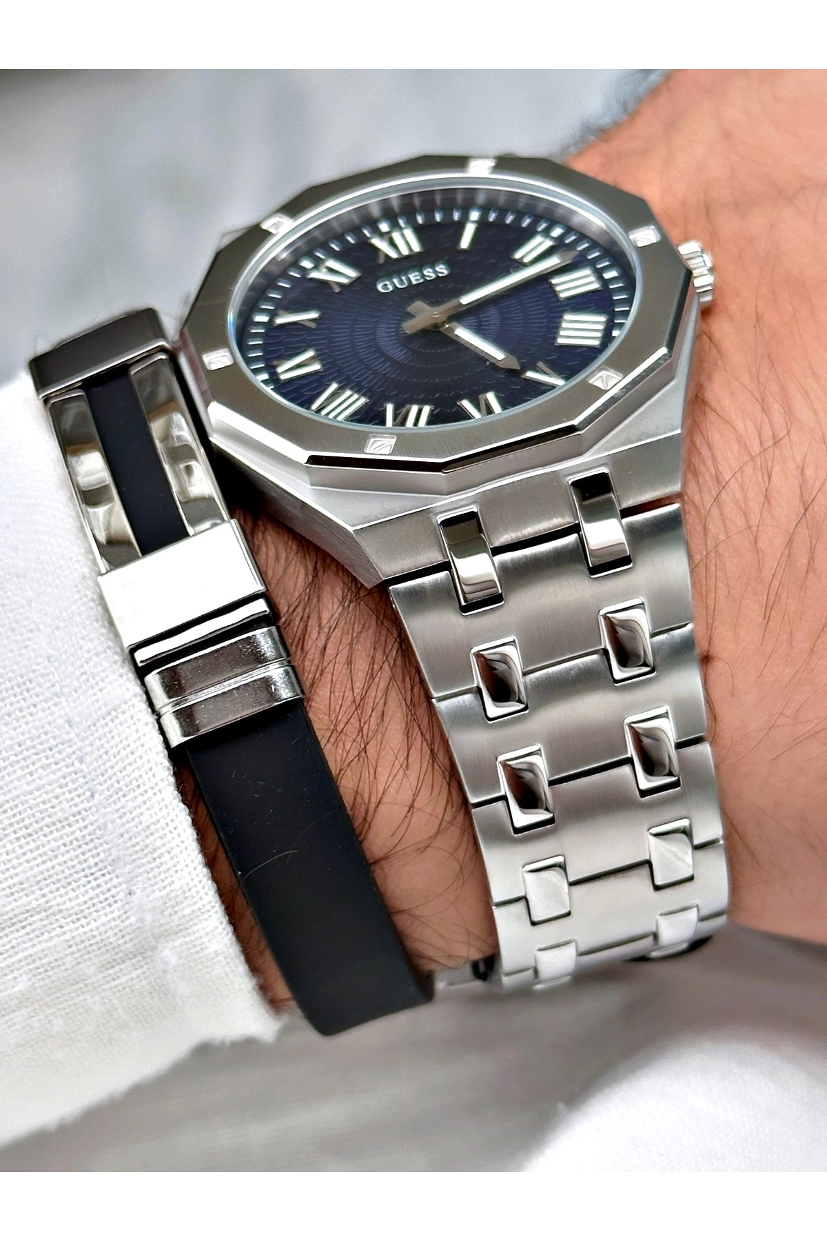 ساعت مردانه خاکستری گسGuess | P5115S2813 اورجینال - تصویر 3
