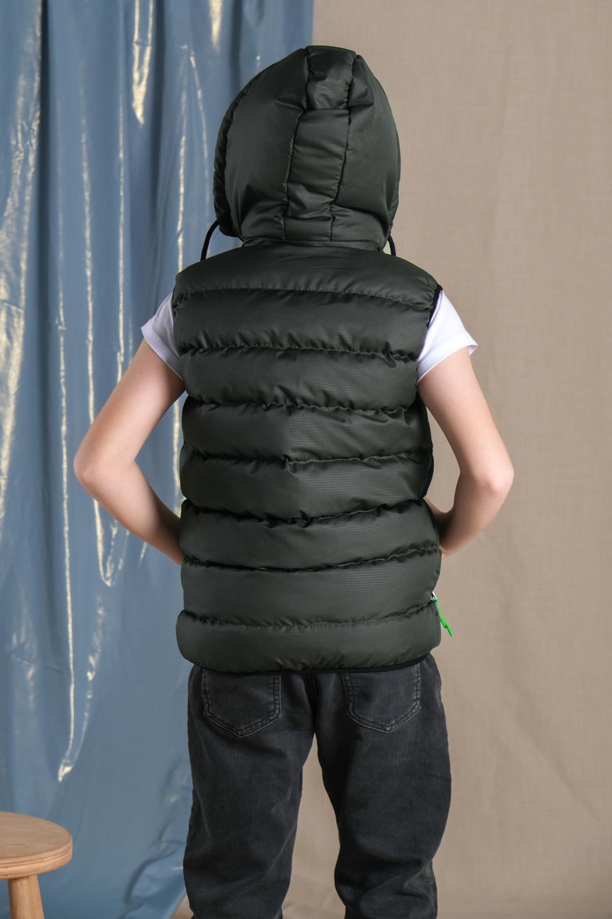 Puffer Vest with Removable Hood